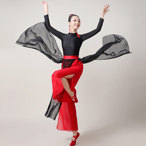 Chinese Folk Dance Dress Classical dance costumes for women&apos;s elegant fan dance
