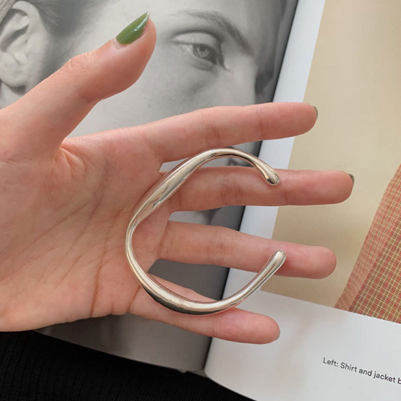 Bangle Classification Simple Style Solid Color Silver Plated Bangles Wholesale