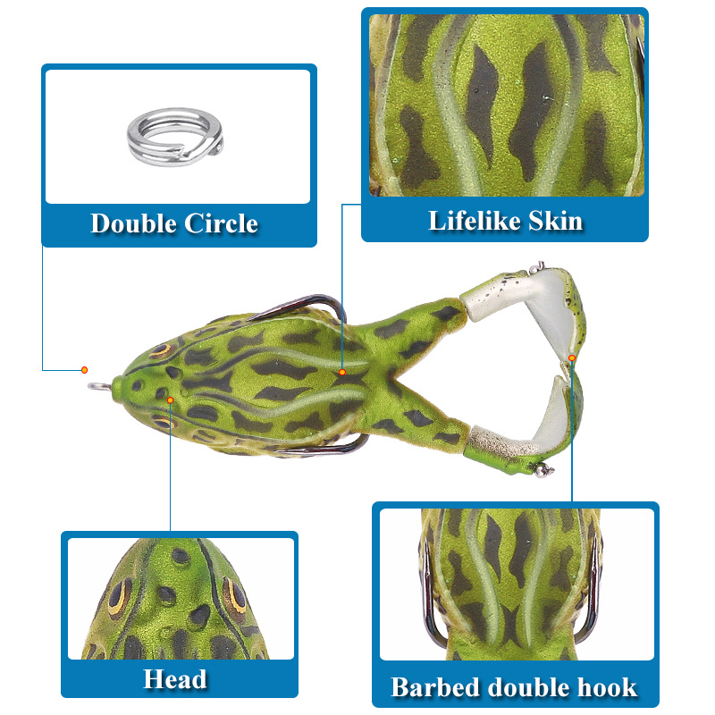 Floating Frogs Fishing Lures Soft Baits Fresh Water Bass Swimbait Tackle Gear