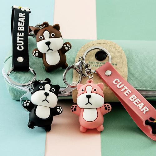 Adorable Hug Bear Keychain Car Keychain Ring for Men and Women Bag Hook Keychain Couple Small Gift