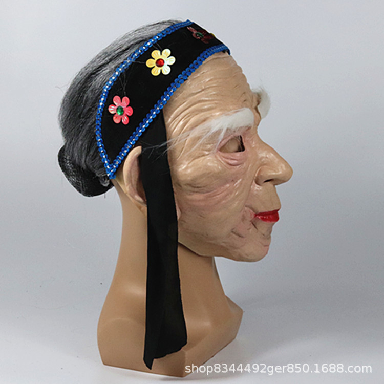 Mengpo máscara de Halloween Horror tocados látex Casa Encantada vestir anciana etapa rendimiento apoyos Ventas Directas la fábrica