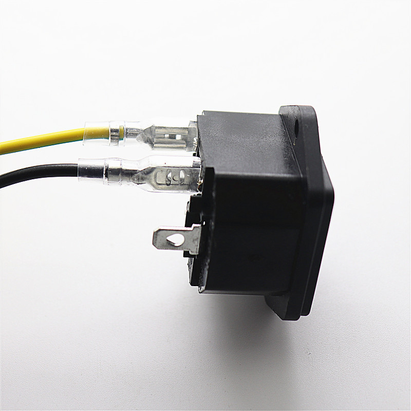 带品字型AC电源插座线缆 DB14-F12带耳朵转250/6.3接线端子连接线