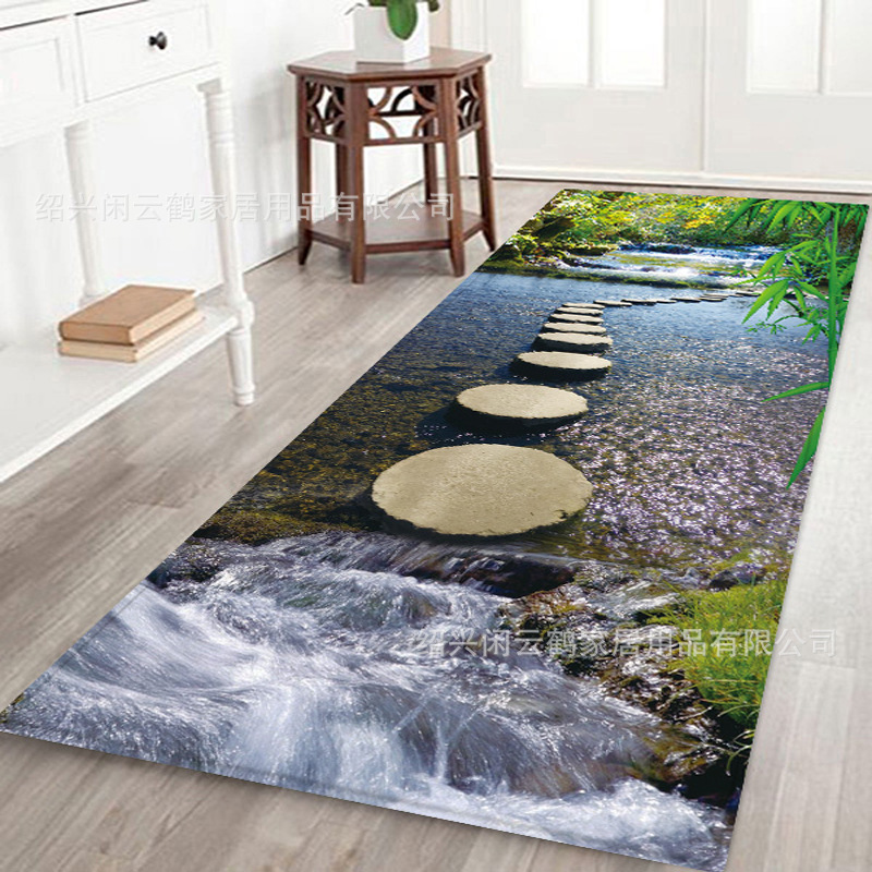Cross-border Hot-selling Creek Shuizhidun Waterside Wooden Bridge Toilet Non-slip Absorbent Flannel Household Bathroom Floor Mat Carpet Cross-border Hot-selling Creek Shuizhidun Waterside Wooden Bridge Toilet Non-slip Absorbent Flannel Household Bathroom Floor Mat Carpet