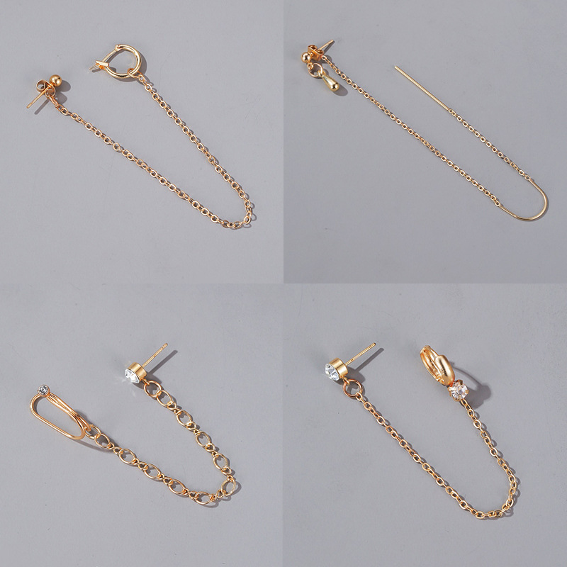 Hot Sale Ohrringe, Persönlichkeit, Einfache Ohrringe, Ohren Clips, Integrierte Ohrringe, Einteilige Wind Ohrringe Mit Quasten display picture 6