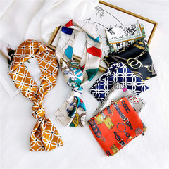 新款長條領巾小絲巾女春秋冬季韓國細窄秋款洋氣時尚裝飾圍巾