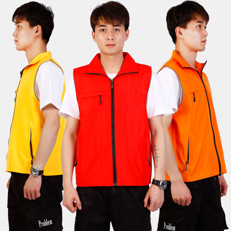 廠頭貨源志願者馬甲紅色馬甲廣告馬甲印制定制勞保廣告衫複合馬甲