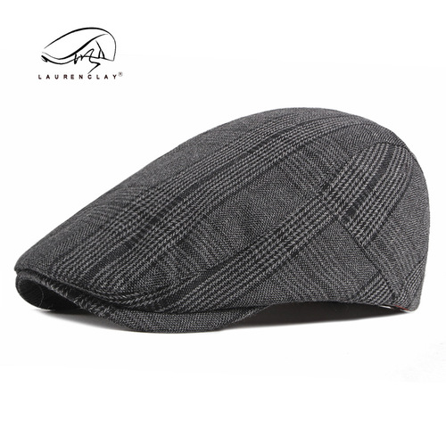 Spring, summer and autumn men's berets Korean style fashion plaid peaked hats women's British fashion literary progressive hat trend