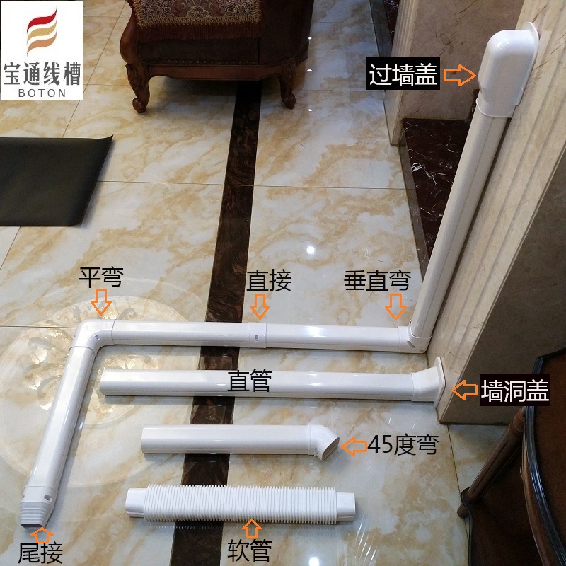 厂家批发75*65优质空调装饰管槽 空调管槽 PVC空调护管 盖管 软管-阿里巴巴