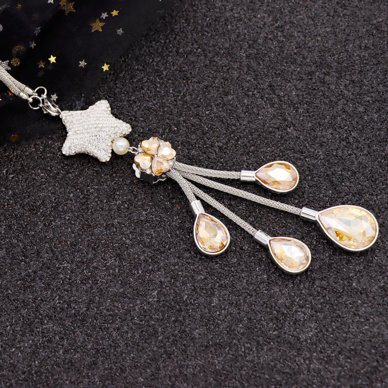 Car rearview mirror pendant metal pendant car Crystal Diamond Ball interior pendant car decoration rhinestone pendant ornaments
