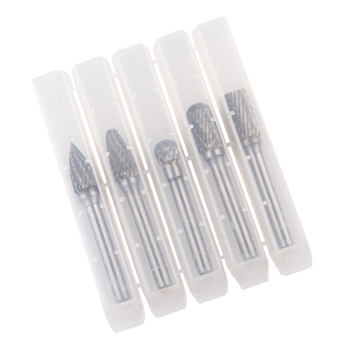 5-pack double-slot rotary file grinding head 6×10mm carbide tungsten steel grinding head rotary file milling cutter