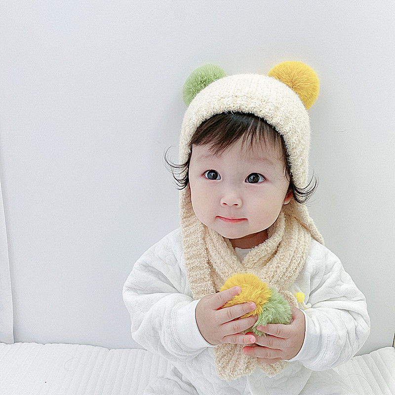 Winter Baby Knitted Ball Wool Hat Children's Ear Cap display picture 15