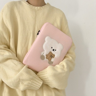 IBS618 Korea cute bear Mac Apple laptop bag female student bag 11 inch 13 inch liner bag protective cover