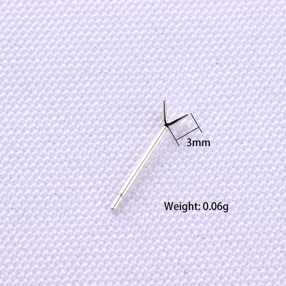 6g Weight Auricular Needle Support Jewelry Making Type 10 PCS/Package Quantity 925 Sterling Silver Material Solid Color Pattern Simple Style, Classic Style Style Plating Craft 10 PCS/Package 925 Sterling Silver Solid Color Auricular Needle Support Ornament Needle 5
