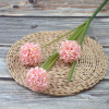 Foreign trade simulation flower 3 green onion ball silk cloth rich chrysanthemum wedding hall floral decoration home soft decoration fake flower cross-border