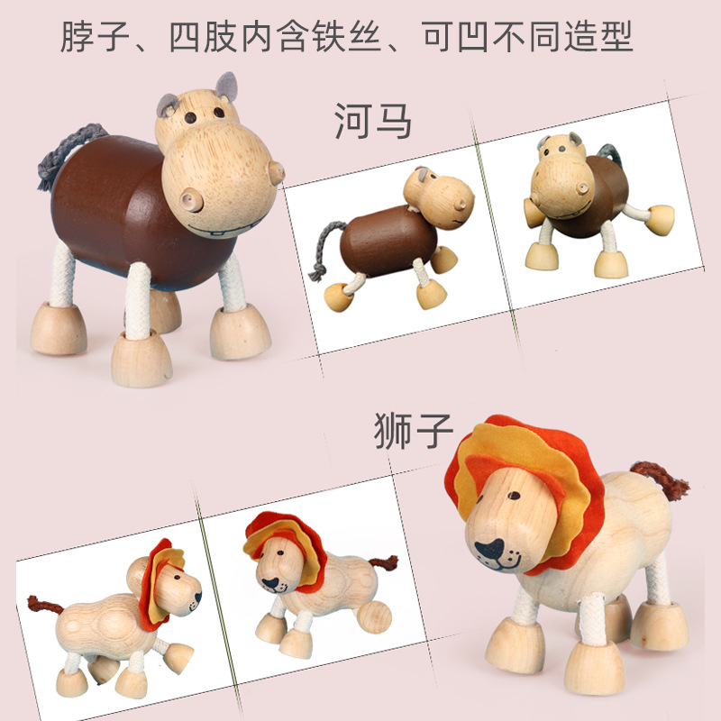 Figura Mini de Animales de Madera 18 Modelos Madera para Niños image 4