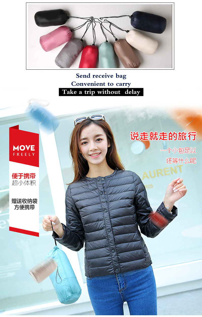Women's Down Jacket Korean Style Short Duck Down Embroidered Letters Bright Face main image 0