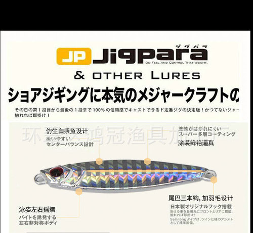 Japanese slow-shaking Lua iron plate sequins freshwater sea fishing cocked bass 10g 20g lead fish Lua bait naked piece fishing gear