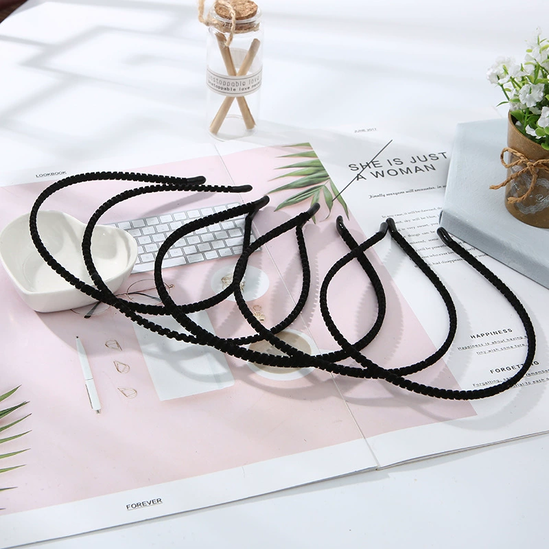 Японские и корейские аксессуары для черных волос простой сплав U-образная повязка на голову в стойле ручной работы с бархатной лентой повязка на голову прямые поставки с завода