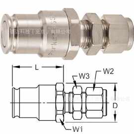 Parker NSS系列紧凑无泄漏不锈钢快速接头NSS-502-8BMA