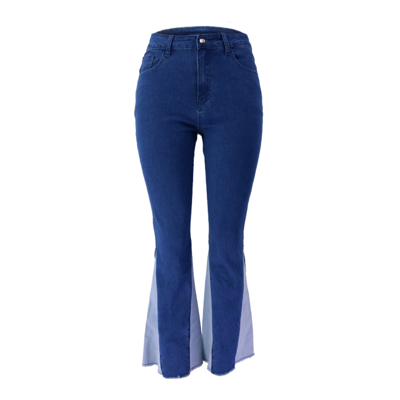 New Summer 2022 Elastic Wide Leg Combination Denim Jeans_voghion.com