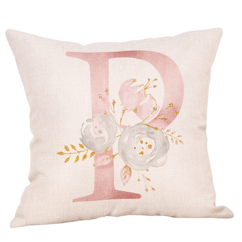 Ins Nordic Pillowcase Custom Pink Letter Pillow Short Plush Car Sofa Waist Support
