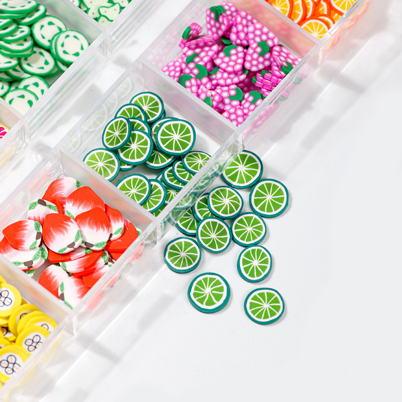 Taifei manicura fruta suave cerámica DIY tira caja fruta pequeña flor joyería uñas manicura uñas suave cerámica parche