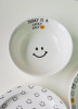 Lucky Creative Smile Ceramic Plate Retro INS English Letter Breakfast Salad Dessert Bowl Display Disadborn Date