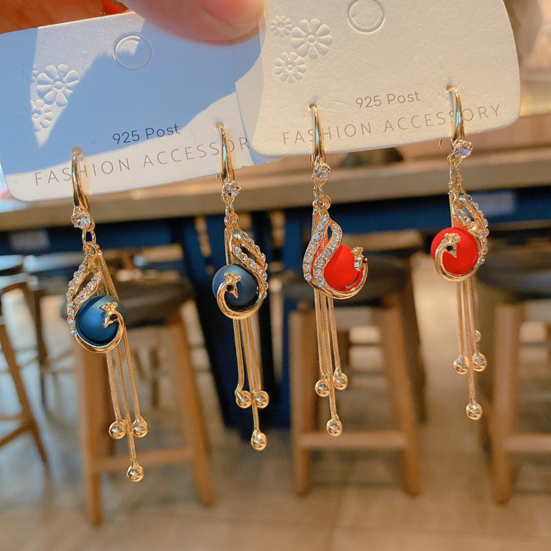 12g Weight No Inlaid Inlay Material Earrings, Ear Studs Classification Wedding, Travel Occasion Alloy Material Geometric Pattern Women'S Gender Plating Design Fashion Style Red, Blue Color Fashion Geometric Plating Alloy No Inlaid Drop Earrings 2