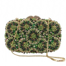 *跨境速卖通镂空金属镶钻晚宴包外贸女士宴会礼服满钻手拿时装包