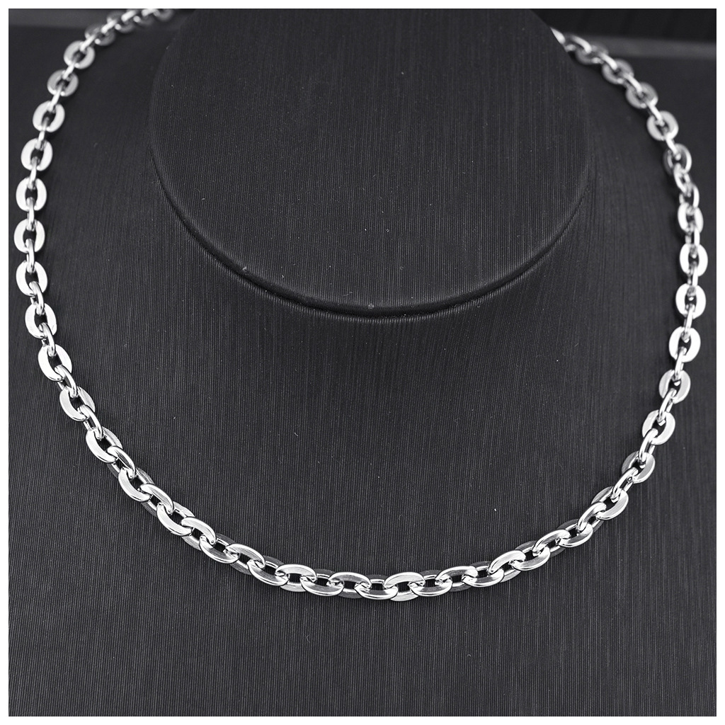 Stainless Steel Chain Necklace For Men Coarse Lock Bone Design_voghion.com