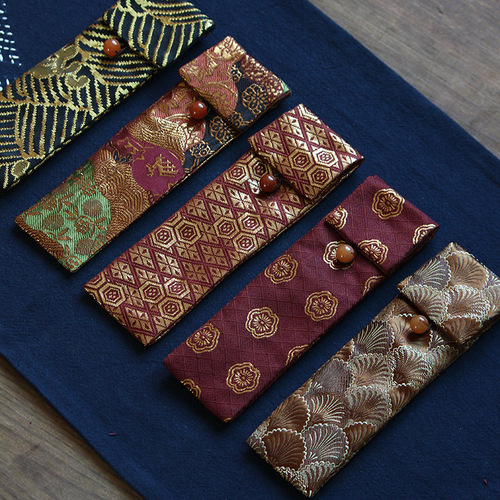 21 colors Chinese brocade forged jacquard cotton and linen incense tube incense burner bag gift storage bag incense accessories supplies packaging bag