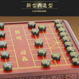 和田碧玉象棋 玉石玉器礼品批发和田青玉象棋中国象棋套装收纳盘