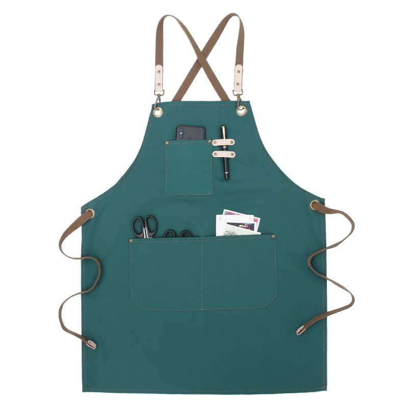 Estilo coreano moda logotipo personalizado impresión delantal hombres y mujeres barista estilista cocina limpieza del hogar ropa de trabajo