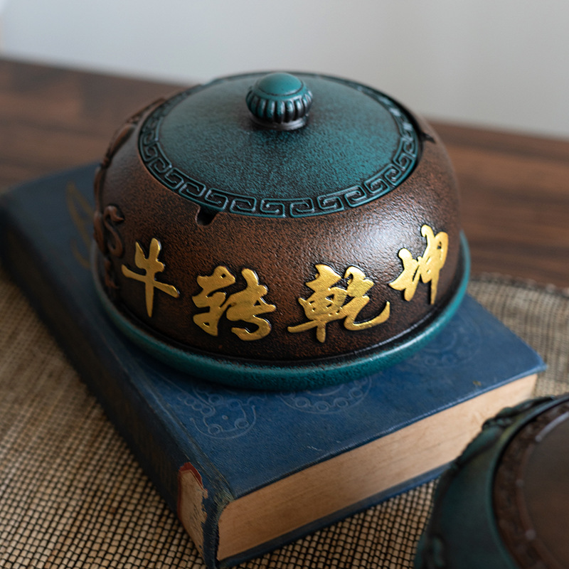 厂家直供牛转乾坤烟灰缸 家用客厅树脂湮灰缸创意实用工艺品定制|ms