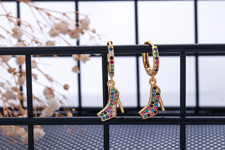 10g Weight Zircon Inlay Material Earrings Classification Housewarming, Anniversary, Business, Wedding, Travel, Birthday, Festival Occasion Copper Material Geometric Pattern Women'S Gender Plating Design Fashion Style Copper Plating Geometric Zircon 20