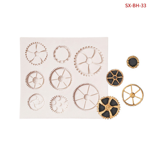 Sanxin Gear Fondant Silicone Compass Mechanical Clock Accessories Mold Chocolate Decoration Mold