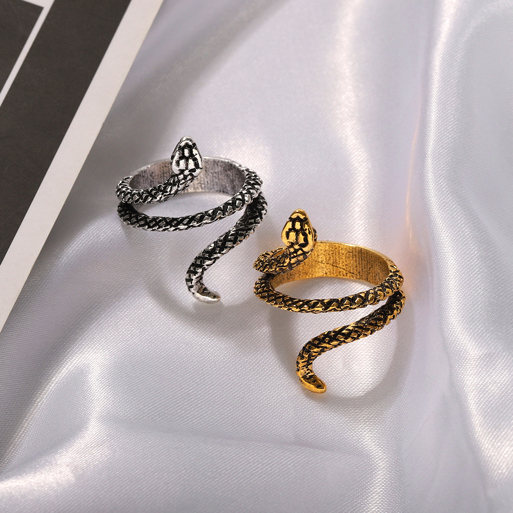 Fashion Irregular Dark Alloy Snake Ring With Jewelry Women display picture 8