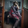 肌理民族风w032拼布红花