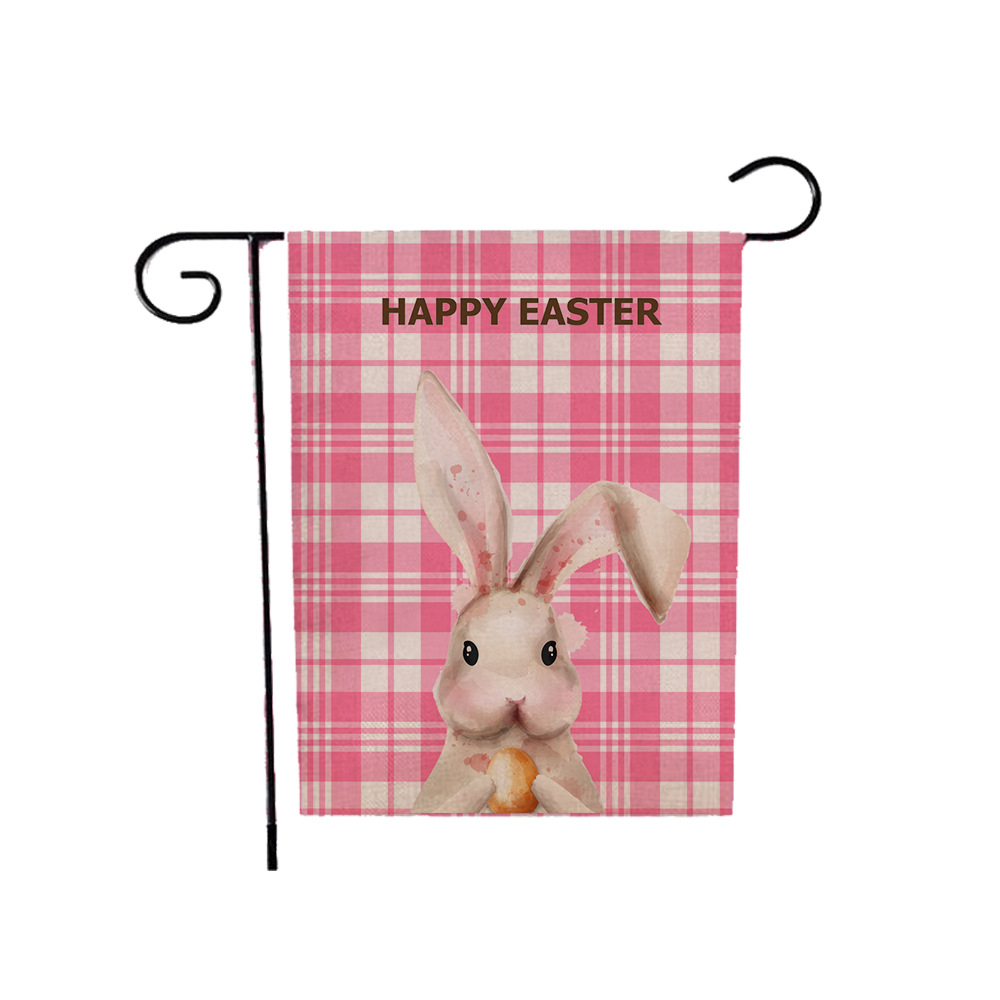 75g Weight Flag Event & Party Supplies 1 Piece, 47*32cm Quantity Linen Material Easter Festival Rabbit, Letter Pattern Cute Style Easter Cute Rabbit Letter Linen Flag Party Supplies Decorations 1 Piece 47*32cm 3