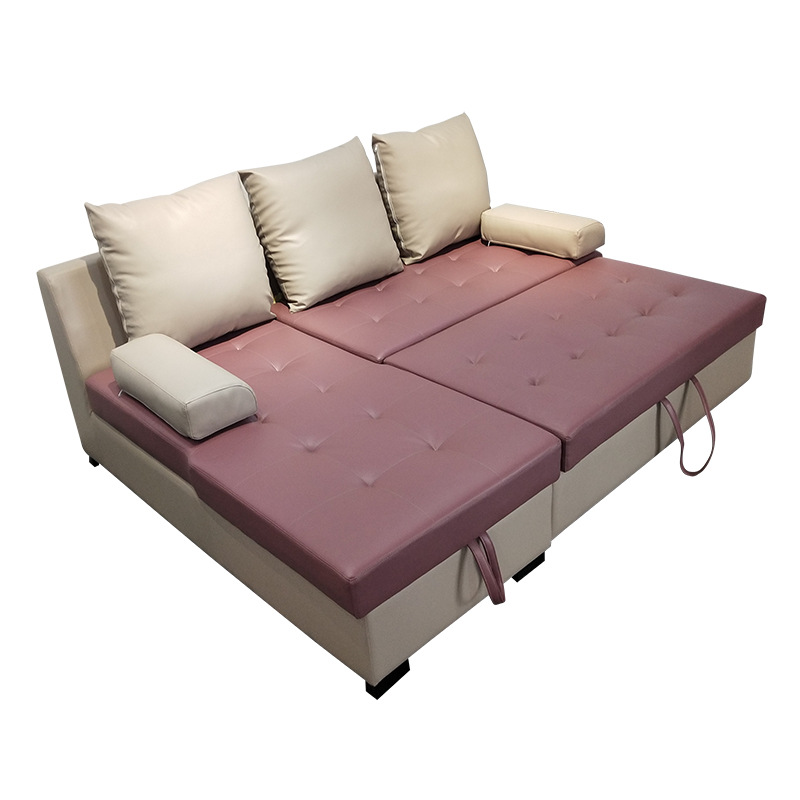 Sofá cama de cuero de casa pequeña, sofá de esquina de almacenamiento multifuncional de dos propósitos, sofá de artefacto de 2 metros, super ahorro de espacio image 6