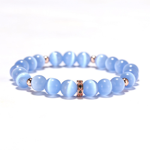 2pcs yoga meditation bracelets hand chain for unisex Crystal blue opal yoga bracelet Simple women's beaded bracelet