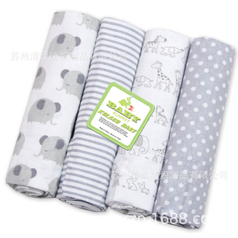 flannel blanket 棉法兰绒婴儿包布 绒布 棉毯4条装襁褓用品-阿里巴巴