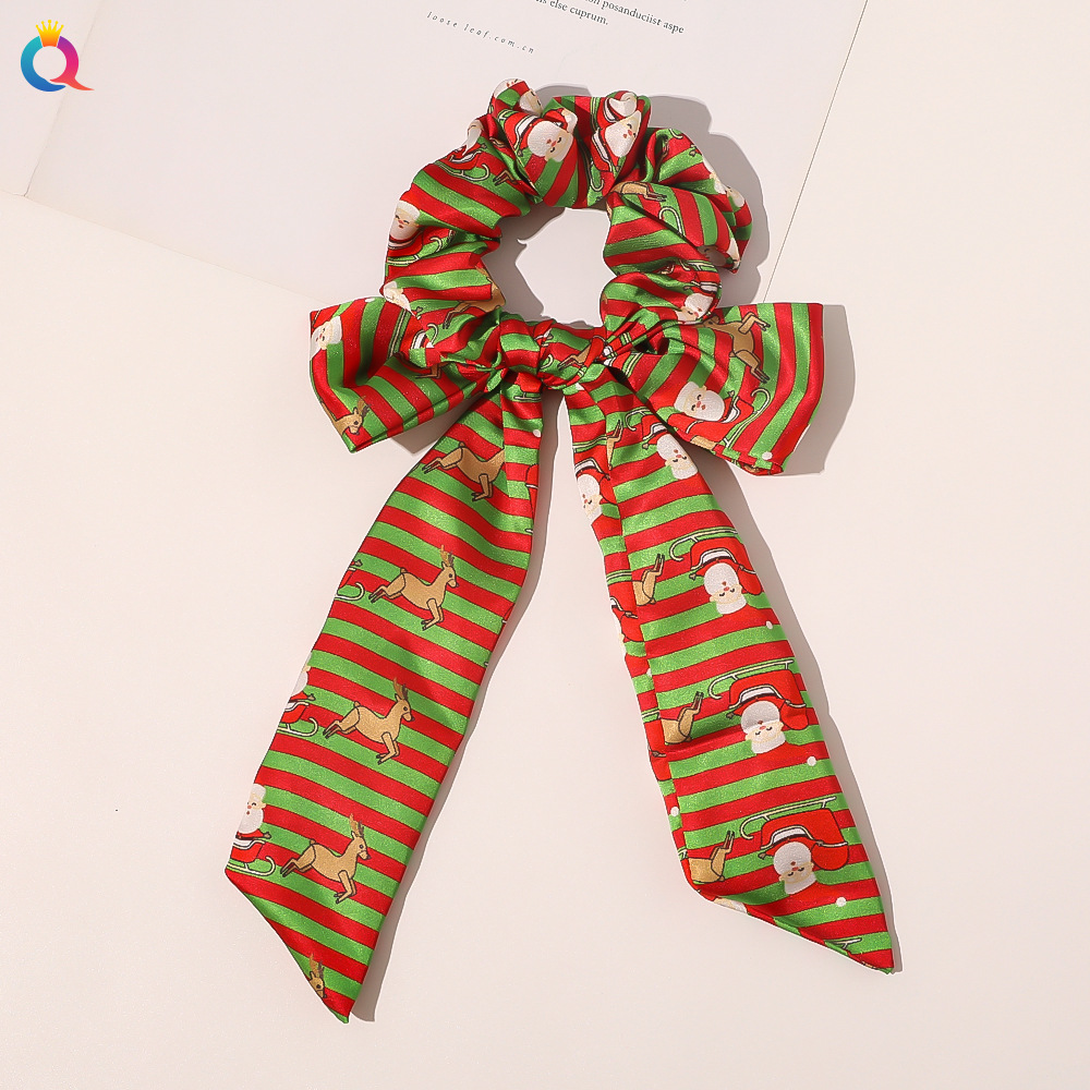 Bow Ribbon Sweet Christmas Simple Ponytail Large Intestine Hair Scrunchies display picture 5