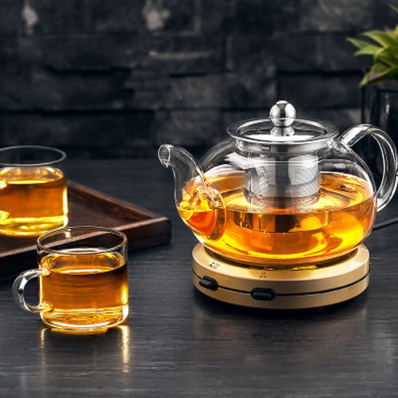 Fábrica al por mayor de vidrio de borosilicato engrosado tetera de té perfumada tetera de filtro de acero inoxidable multi-Especificación de alta temperatura olla resistente