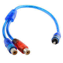 1 RCA male to 2 RCA female AV cable, one male to two female dual phono plug short cord, 30cm