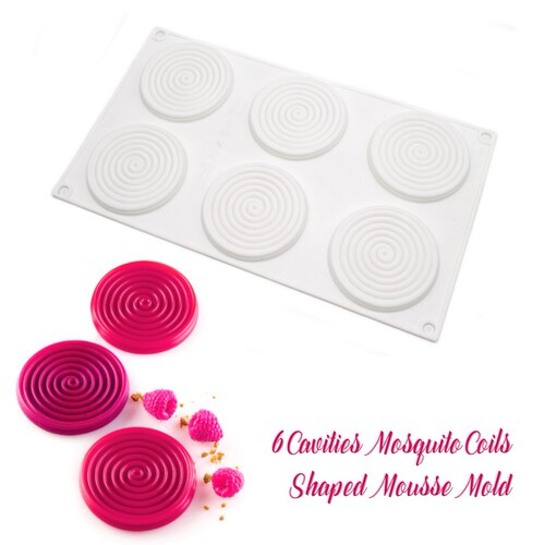 2-link mosquito coil-shaped circle mousse cake mold DIY baking mold silicone fondant mold mousse mold
