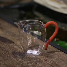台湾正品禾器怡然公道杯高硼硅玻璃透明汝红功夫茶具一件代发