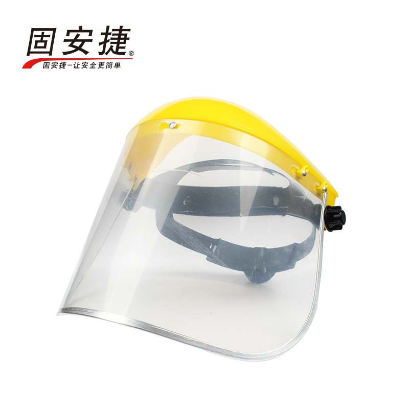 固安捷 M1015头戴式防护面屏  防飞溅物冲击防化透明PC面屏