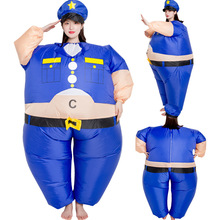 搞笑卡通人偶服裝搞怪胖子玩偶道具宣傳活動小交警察裝扮充氣衣服