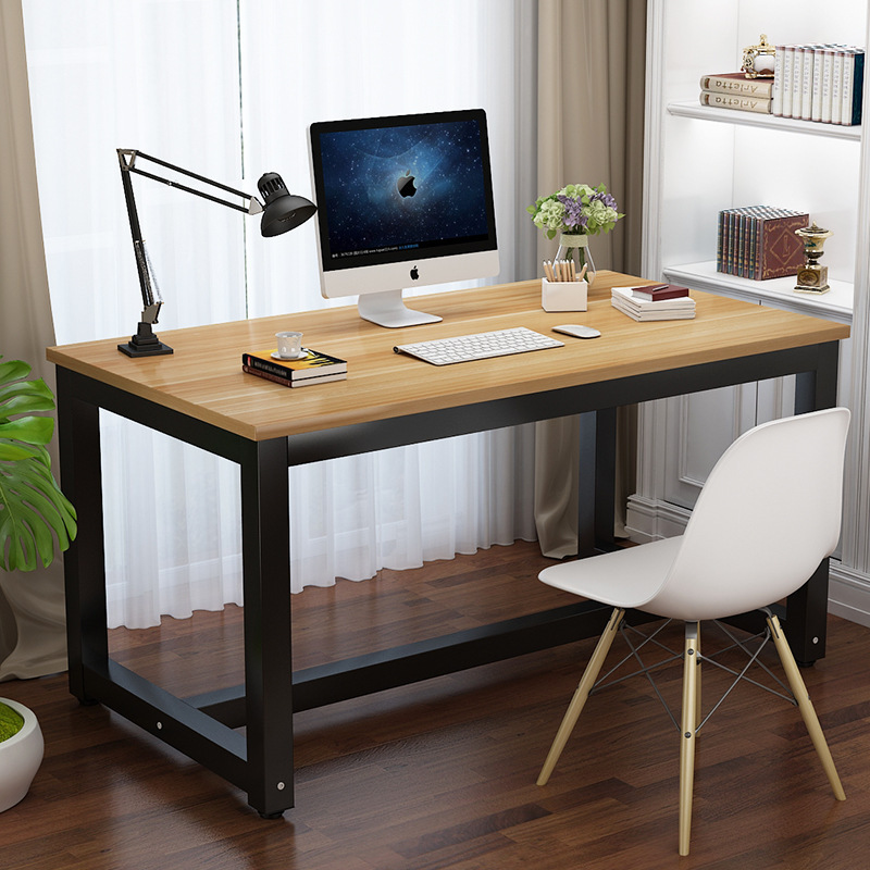 Reinforced Steel-Wood Computer Desk, Desktop Gaming Table, Stylish Double-Person Simple Modern Home Economical Bedroom Computer Desk